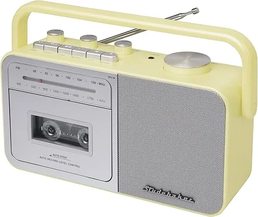 Studebaker SB2130CS Portable Cassette Player/Recorder with AM/FM Radio (Cream/Silver)