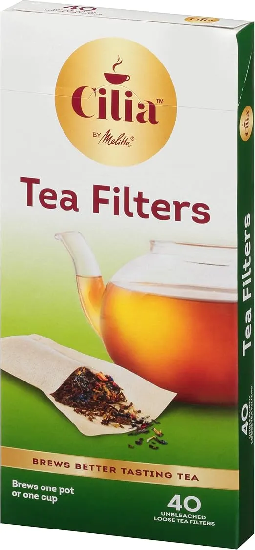Cilia by Melitta Tea Filters, White, 40 Count (Pack of 6) 240 Total Filters Count