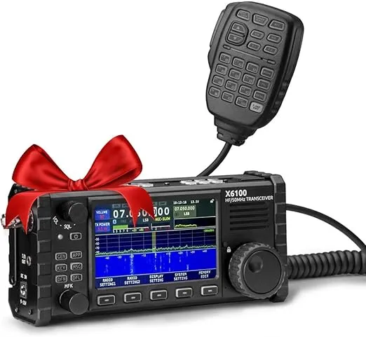 Xiegu X6100 HF Radio Transceiver, 10W Full Mode SDR Radio Supports BT with 4" LCD Screen