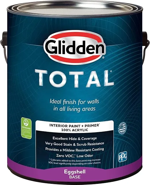 Glidden Total Interior Wall Paint & Primer All-in-One, Black Magic/Black, Semi-Gloss, 1 Gallon