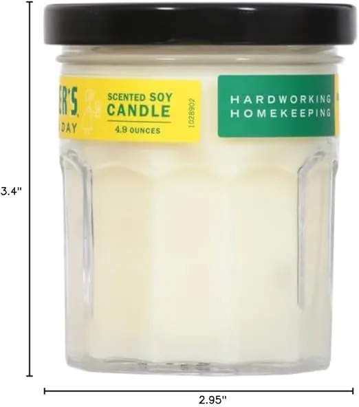 MRS. MEYER'S CLEAN DAY Soy Aromatherapy Candle, 25 Hour Burn Time, Made with Soy Wax and Essential Oils, Honeysuckle, 4.9 oz