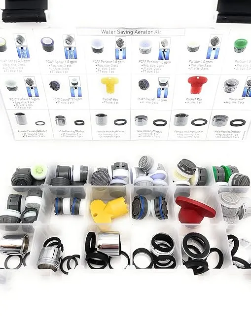 Neoperl 10 3021 0 Water Saving Aerator Kit, Wide Selection of Water Saving Aerators, Chart in Cover