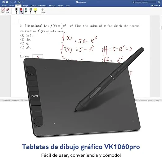 VEIKK VK1060PRO V2 Drawing Tablet, 10 x 6 Inch Graphics Pen Tablet with 8 Shortcut Keys, 8192 Levels Battery Free Supports Tilt Function, Work for Digital Art Drawing, Designing