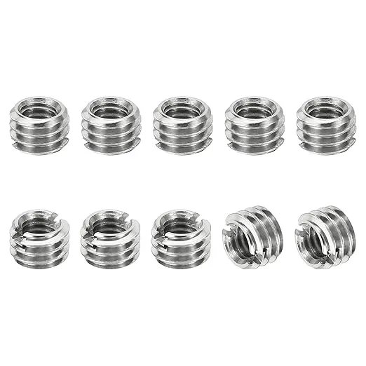 PATIKIL Thread Adapters Sleeve Reducing Nut, 10 Pcs M6*1 Male to M4*0.7 Female Repairing Insert Nut Screw Reducer Conversion Stainless Steel Fastener 4mm