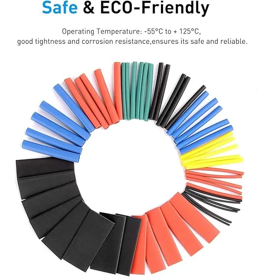 Nilight - 50005R Heat Shrink 2:1 Electric Insulation Tube Kit 45mm Flame Retardant Wrap Cable Sleeve 560pcs 5 Colors 12 Sizes with Storage Box,2 Years Warranty