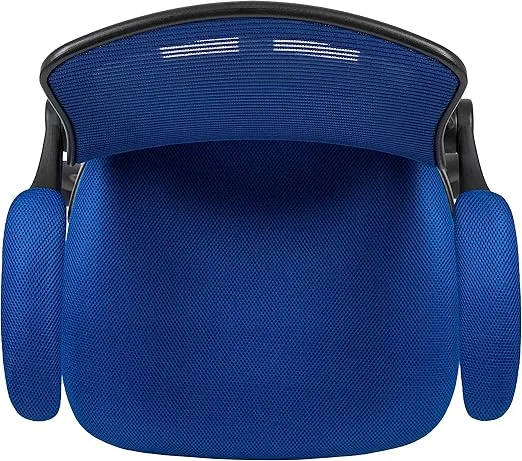 Flash Furniture Kale Mid-Back Blue Mesh Ergonomic Drafting Chair | Adjustable Foot Ring, Flip-Up Arms