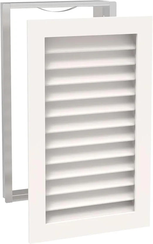 Worth Home Products - 14 Wide x 25 High Decorative AC Return Grille for Walls Only - Wood Louvered Design - Paintable Air Vent Cover - Holds 14x25x1 Air Filter - Premium Return Air Grill