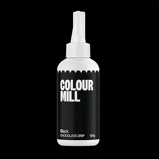 Colour Mill Chocolate Drip Easy-Melt Drizzle for Desserts, 125 Grams Black