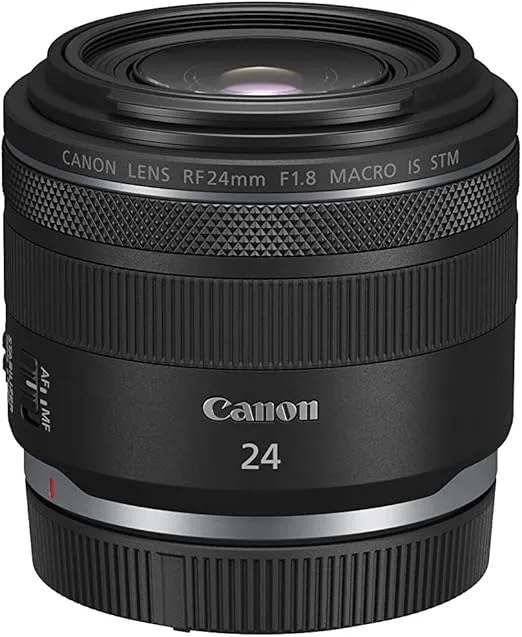 Canon RF24mm F1.8 Macro is STM Lens, Wide-Angle, Fixed Focal Length Prime Lens, Compatible with EOS R Series Mirrorless Cameras, Black