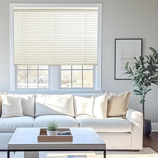 CHICOLOGY Blinds for Windows, Mini Blinds, Window Blinds, Door Blinds, Blinds & Shades, Camper Blinds, Mini Blinds for Windows, Horizontal Window Blinds, Alabaster, 72" W X 72" H