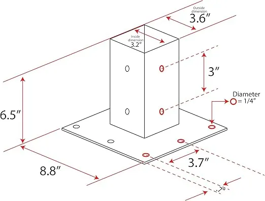 Mail Boss, Granite 7156 Surface Mount Base Plate