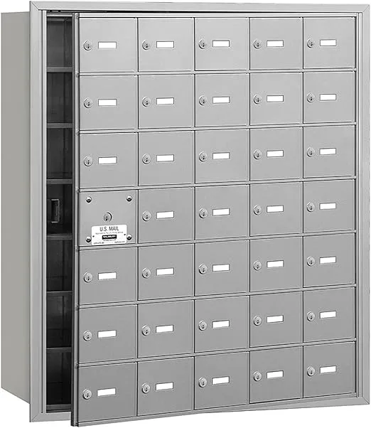 Salsbury Industries 3635AFU 4B+ Horizontal Mailbox with Front Loading and USPS Access, Aluminum