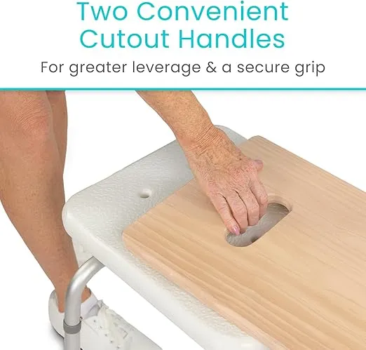 Vive Transfer Board (30" by 8") - Patient Slide Assist Device - Transferring from Wheelchair to Bed, Toilet, Car, Bathtub - Heavy Duty Sliding for Elderly, Seniors, Disabled - Transport Platform