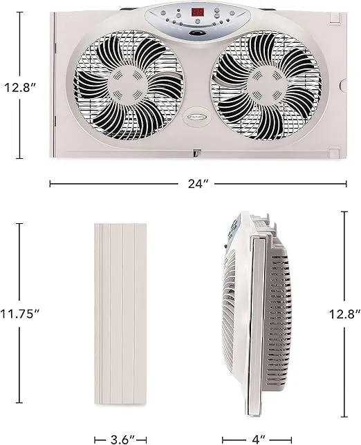 Bionaire Thin Window Fan with Manual Controls(BWF0502M-WM)