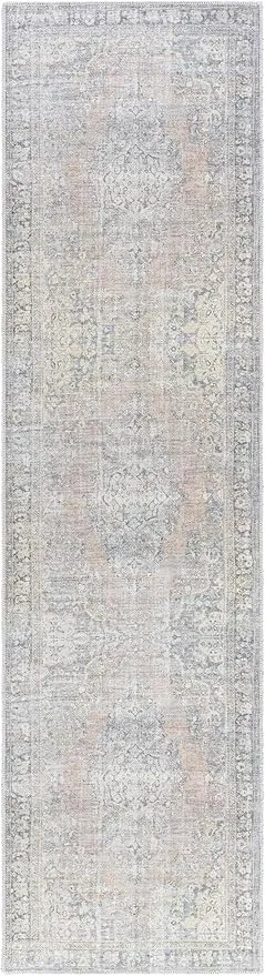 Livabliss x Becki Owens Darling Updated Traditional Washable Runner Area Rug, 2'7" x 10', Medium Gray