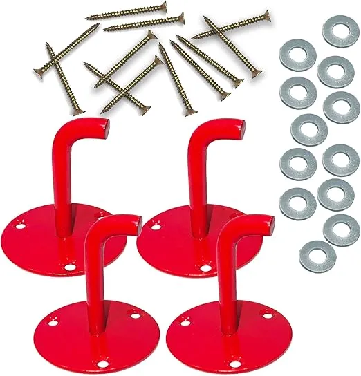 Fire Extinguisher Mount, Wall Hook, Fire Extinguisher Bracket up to 40 lbs Extinguishers, Suitable for Big and Small Fire Extinguisher, Holder for Dry Chemical and Water (Long 4 Brackets)