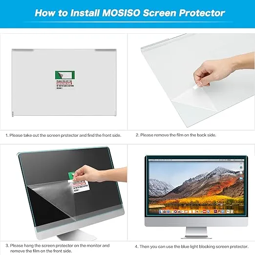 MOSISO 25-27 inch Computer Blue Light Blocking Screen Protector Anti-UV Eye Protection Filter Film Panel for Diagonal 25,25.5,26.5,27 inch 16:9 Widescreen Desktop PC LED Monitor(25x16.34 inch/LxW)