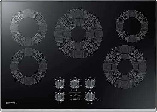 SAMSUNG 30" Built In Smart Electric Cooktop with 5 Elements, Stainless Steel, NZ30K6330RS/AA