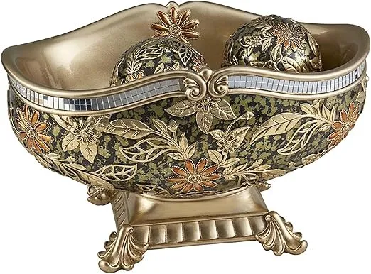 OK Lighting 8" H Chrysanthemum Décor Bowl