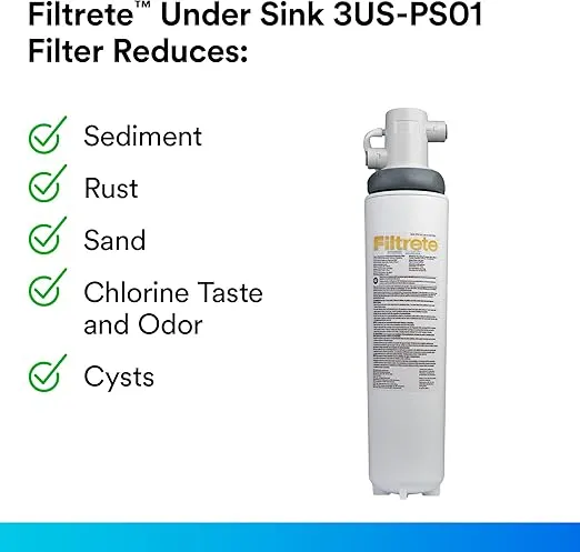 Filtrete 3US-PS01 Water Filtration System, 1 Count (Pack of 1)