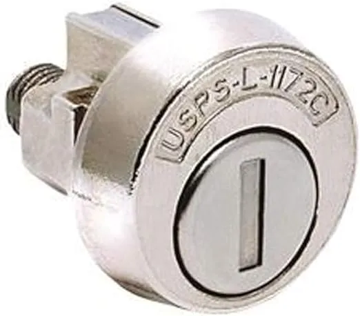 Compx National Mailbox Lock 4C Style Clockwise Brushed Nickel Key Lock