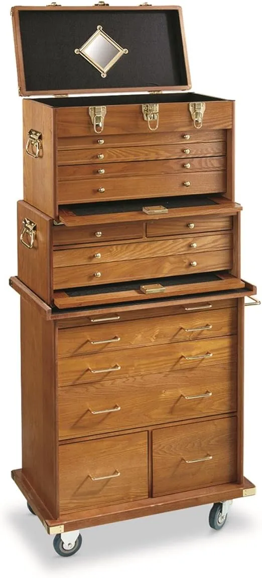 CASTLECREEK Storage Cabinet with Drawers Wood, Great for Under Desk Storage & Office Storage Cabinet Oak