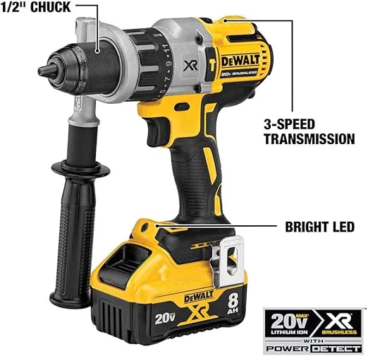 DEWALT 20V MAX XR Cordless Drill Combo Kit, Hammer Drill & Impact Driver with Battery and Charger Included, Power Detect Technology (DCK299D1W1)