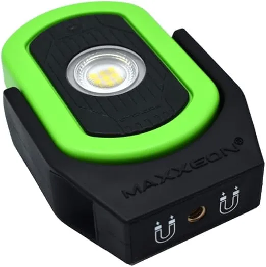 MAXXEON MXN00811, Hivis Green, 720 Lumens, USB-C Rechargeable LED Cyclops Workstar Work Light