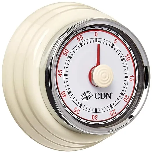 CDN Compact 60 Min Mechanical Timer-White, White