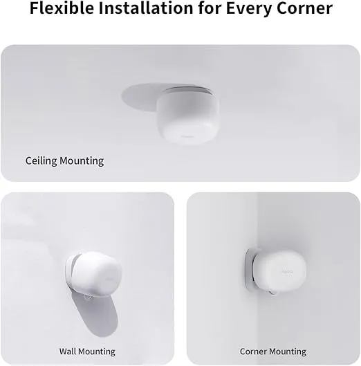 Aqara Presence Sensor FP1E Zigbee 3.0, Requires Aqara HUB, mmWave Radar Wired Motion Sensor, AI Spatial Learning, Supports HomeKit, Alexa, Google Home, SmartThings, Matter Over Bridge