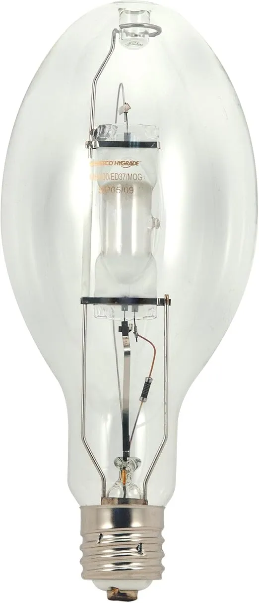 Satco S5843 4200K 400-Watt Clear Universal Mount Mogul Base ED28 Metal Halide Lamp