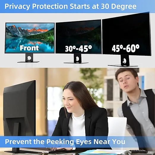 Mamol 27 Inch Computer Privacy Screen Filter for 16:9 Aspect Ratio Widescreen Monitor - Removable Computer Screen Privacy Shield and Anti Glare Blue Light Filter, Anti-Scratch Screen Protective Film
