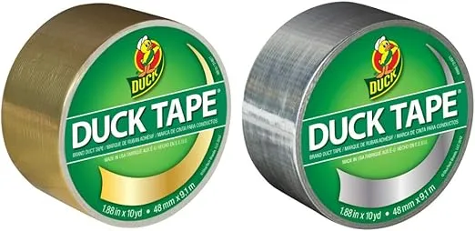 Duck Brand Color Duct Tape Confetti Combo 2-Pack, Gold and Silver, 1.88 Inches x 10 Yards Each Roll, 20 Yards Total (BND02336)