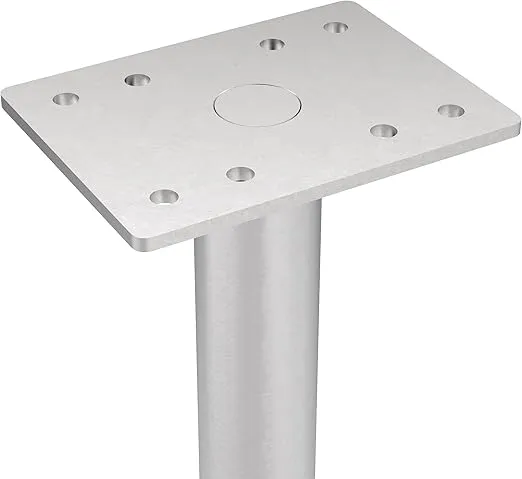 Richelieu Hardware 64217150155 5 15/16 in (150 mm) Round Furniture Leg with Levelling Glide, Satin Nickel, 1 Count (Pack of 1)