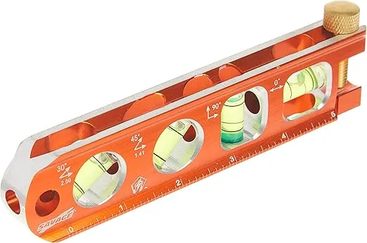Swanson Tool Co TL041M 6 Inch Savage Magnetic Billet Torpedo Level with Brass Pipe Clamp, 6 Inches and 15 Centimeters Orange