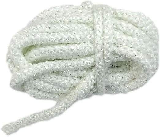 Lynn Manufacturing High Temperature Gasket Rope, 1000F, White, Boiler & Furnace, 1/4'' Diameter x 25ft, 9404