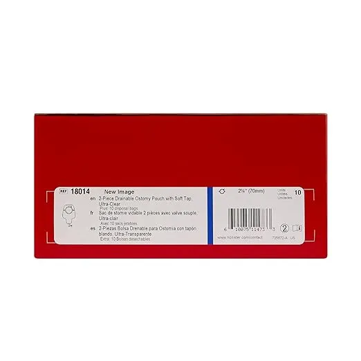 New Image High Output Ultra Clear Drainable Pouches - 10/box: Size - 2-3/4 " (70mm) Flange