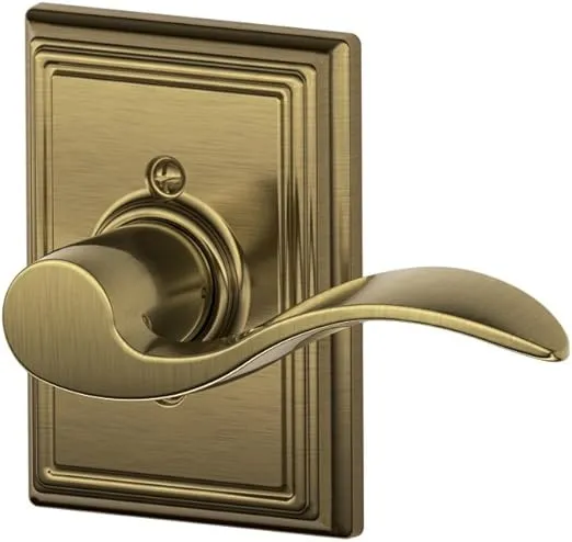 SCHLAGE Accent Lever with Addison Trim Non-Turning Lock in Antique Brass - Right Handed