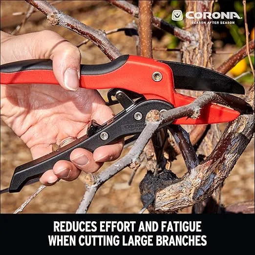 Corona RP 3230 Rachet Hand Pruner-3/4 Inch Cut Capacity Stem and Branch Garden Shears, 3/4 in, Red