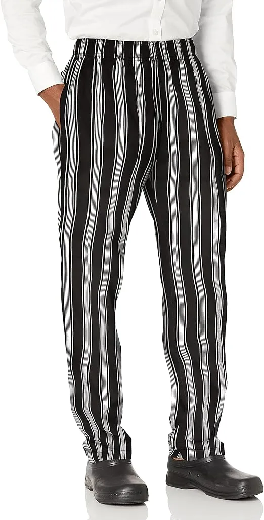 Chef Code Men's Chef Pant, Triple Stripe Black White, X-Large