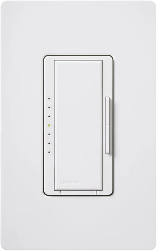 Lutron Maestro Digital Dimmer Switch for Incandescent Bulbs, 600-Watt Single-Pole/Multi-Location, MA-600-WH, White