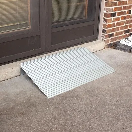 Silver Spring THR4 4.25" H Aluminum Mobility Threshold Ramp for Wheelchairs, Scooters, and Power Chairs