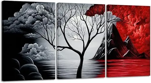 Wieco Art Canvas Wall Art Abstract Pictures for Wall Decor Canvas Prints of Abstract Paintings for Living Room Decor 3 Panels Artwork Sets for Home Decor Office Decorations