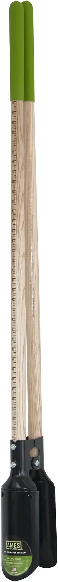 AMES 2701600 Post Hole Digger with Hardwood Measurement Handle, 58-Inch