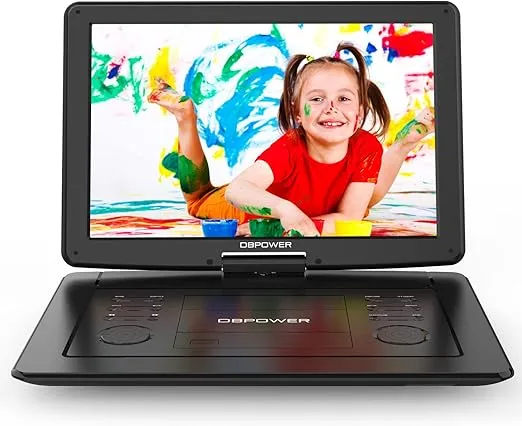 DBPOWER 17.9" Portable DVD Player with 15.6" Large HD Swivel Screen, 6 Hour Rechargeable Battery, Support USB/SD and Multiple Disc Formats, High Volume Speaker, Car Charger, Remote Control