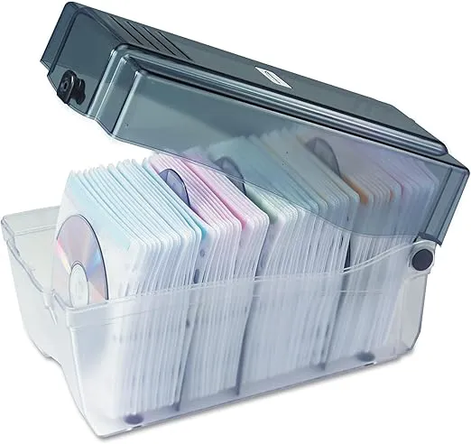 Innovera Cd/dvd Storage Case, Holds 150 Discs, Clear/smoke