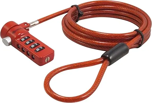 Red Notebook/Laptop Combination Lock Security Cable