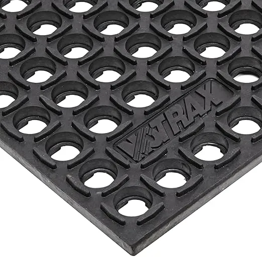 NoTrax 543S0033BL 543 Cushion-Tred 3' x 3' Black Safety Anti-Fatigue Drainage Mat