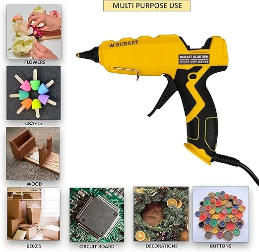 Full Size Heavy Duty Industrial Hot Glue Gun, 60/100w Dual Power & Dual Nozzle, Free 20 Glue Sticks Pack (15×11cm)- High Heating Temp Glue Gun Suitable for DIY Arts,Crafts,Home Repairs-USA Plug