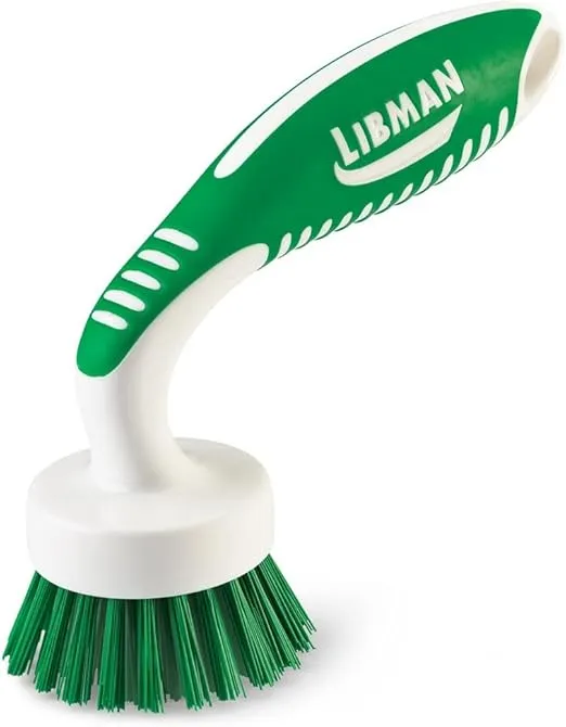 Libman Curved Kitchen Brush, Cleaning Scrub Brushes, Ergonomic Dish Scrubber Cleaner 3 PK